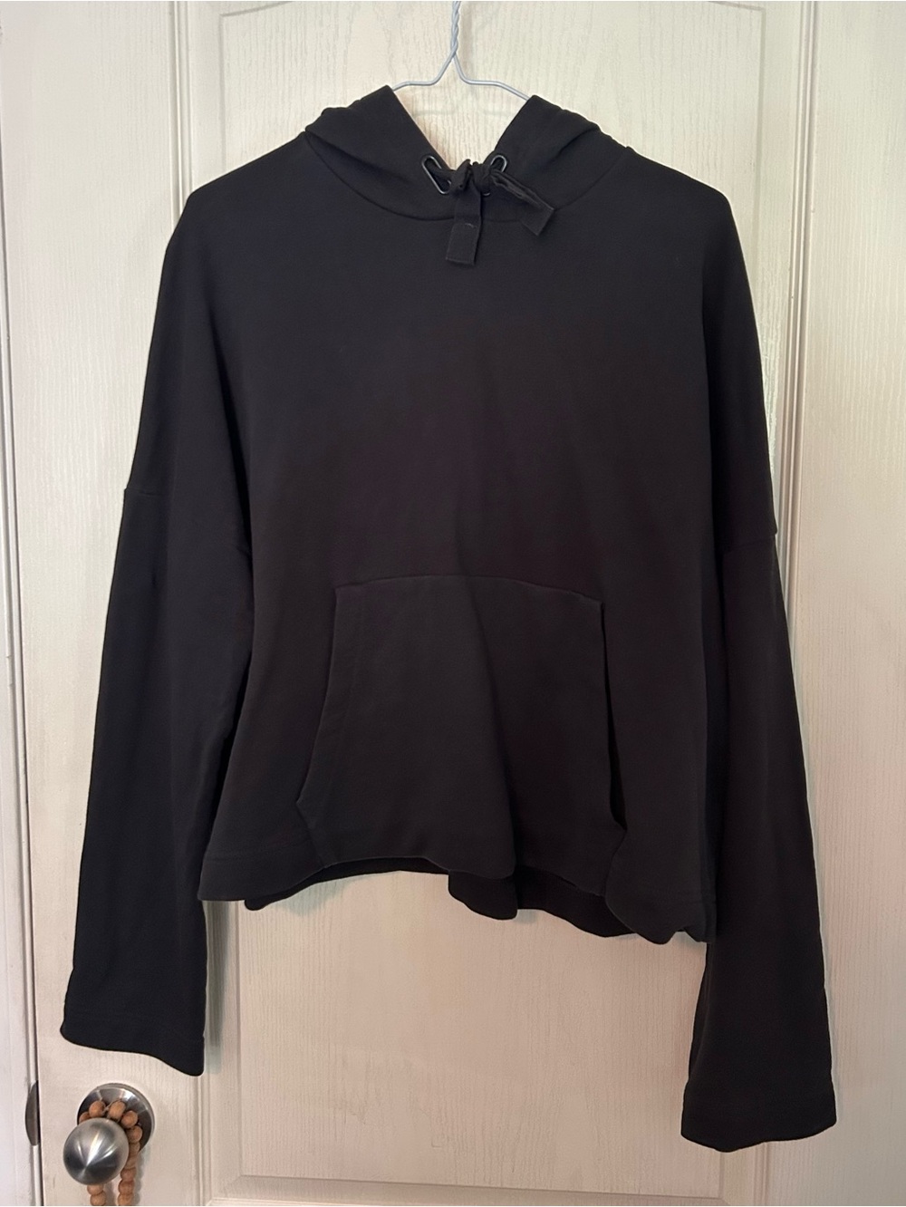 COS Black Pullover Hoodie with Front Pocket